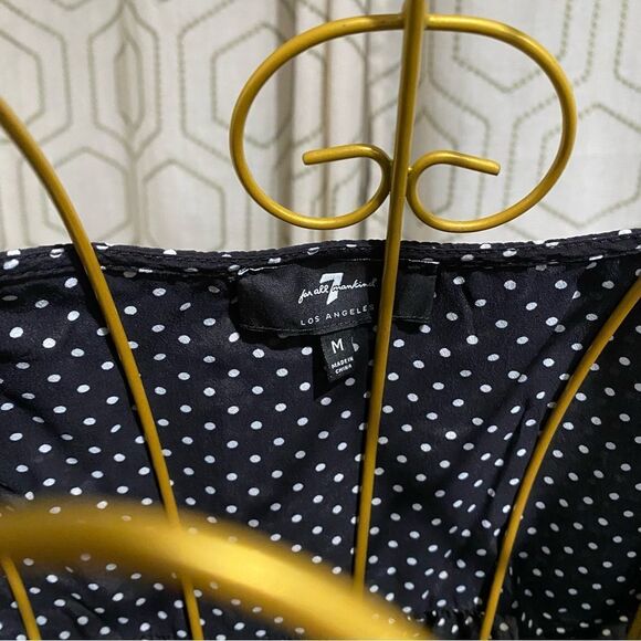 7 for all mankind Polka Dot Wrap Blouse Size M - Picture 4 of 7